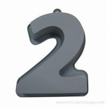 Silicone number cake mold, number 2